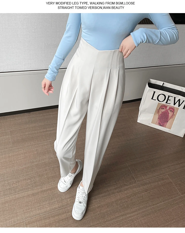 sweatpants Fashion Female Pants Spring 2022 Straight Black Khaki Trousers Suits Formal Casual S-XL New Women's Casual Harem Pants Harajuku flare pants