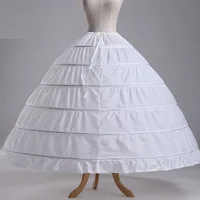 2024 Cheap Price Hot Sale Wedding 6 Hoop Elastic Waist Bridal Gown Drawstring Skirt Petticoat Underskirt Crinoline for Women 2