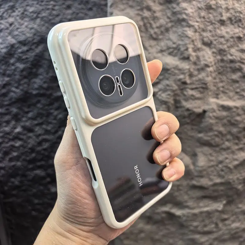Sleek Circular Border Transparent Acrylic Phone Case - Shockproof & Non-Slip Bumper