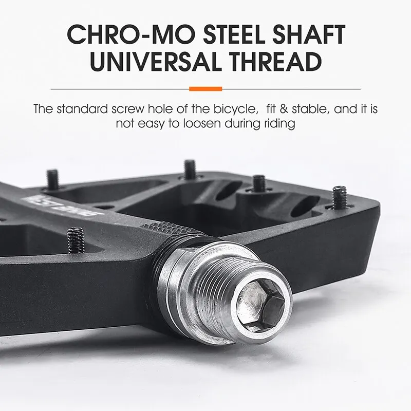 WEST BIKING Nylon Bicycle Pedals Ultralight BMX Moutain Road Bike Pedals DU Bearings Big Foot Flat Non-Slip Cycling Accessories