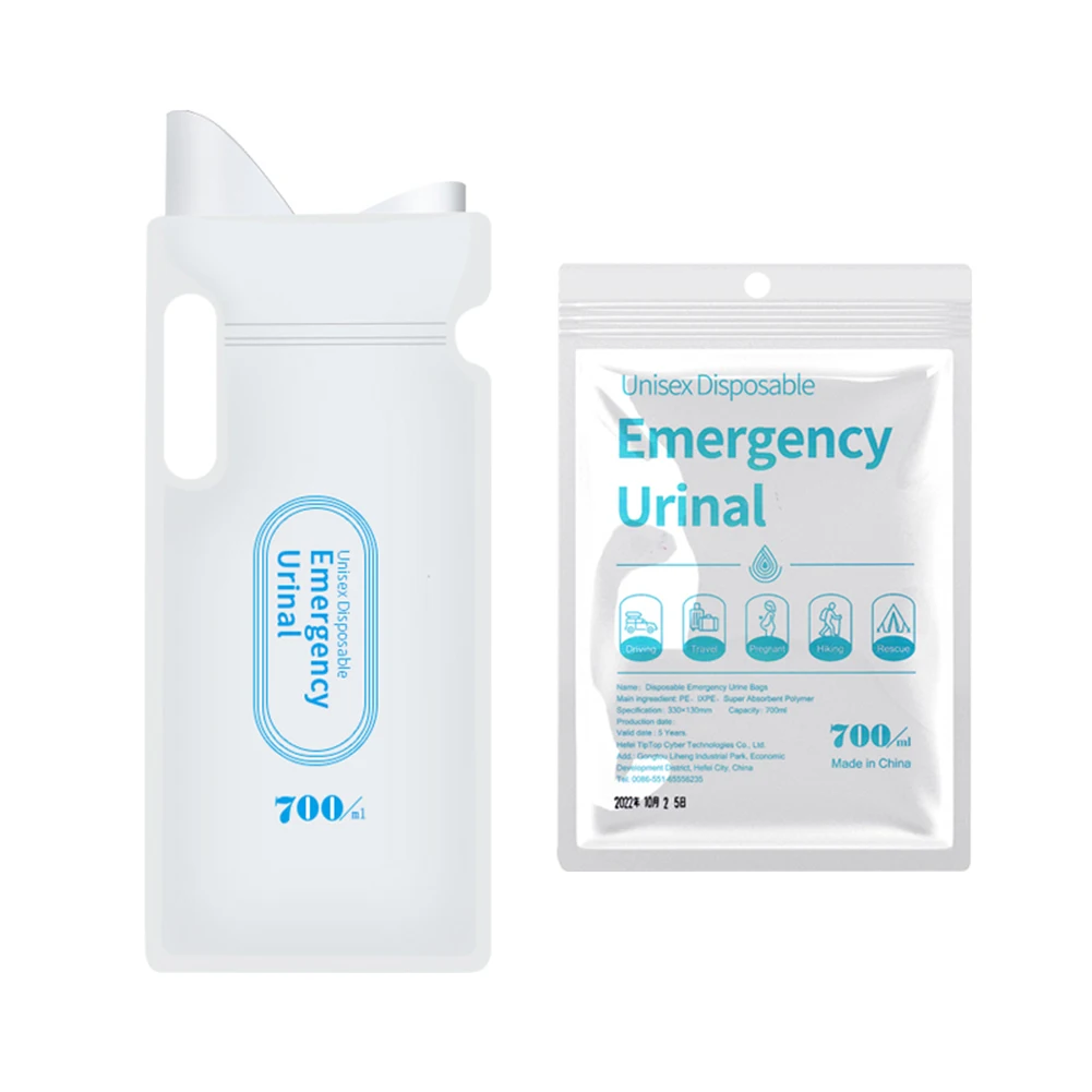 4개입 일회용 소변기 화장실 가방 700ml 미니 이동식 화장실 남녀공용 누수 방지 여행 교통 체증 캠핑용