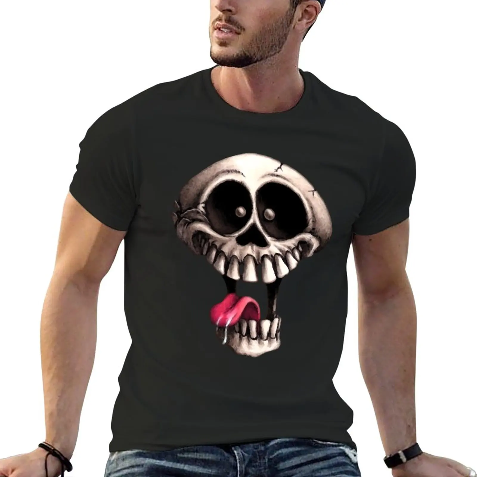 

Crazy Skull T-Shirt blanks Blouse mens white t shirts