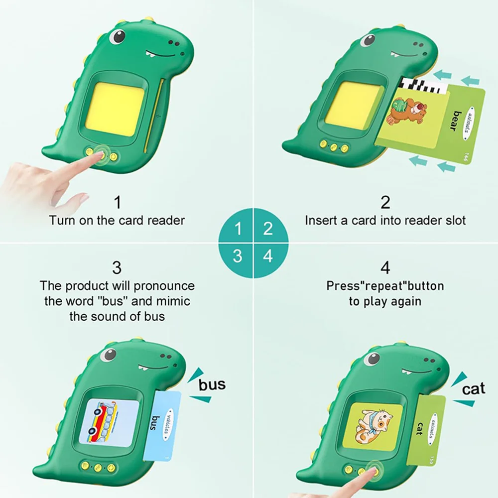Early Education Flash Card Learning Toys Talking Flashcards for Kids Preschool English Electronic Audio Book Machine Gift 3