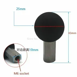 Universal Motorcycle Mount with Ball Head and 10mm Base Hole, Black - With M6 socket
