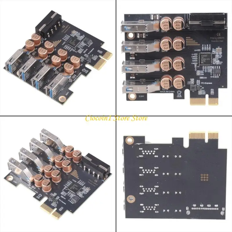 A3PC 내부 외부 USB 3.2 확장 카드 커넥터 PCIe 4 포트 USB 4핀 5Gbps