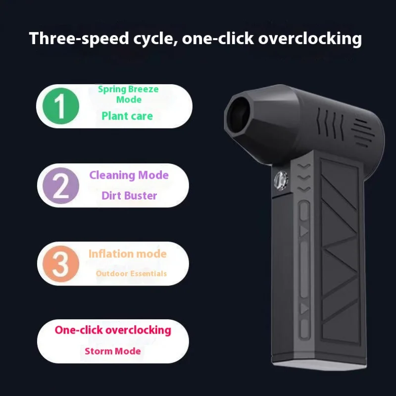 Violent Turbofan Mini Camping Outdoor Handheld Fan130000 High Speed Brushless High Speed Blower Dust Blower