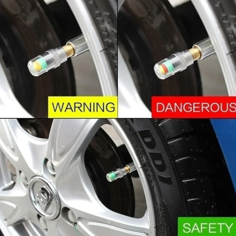 

4 Pcs Wireless Car Tire Pressure Cap Monitor Nozzle Tire Pressure Gauge External Cap Vacuum Pressure Detection gauge auto parts