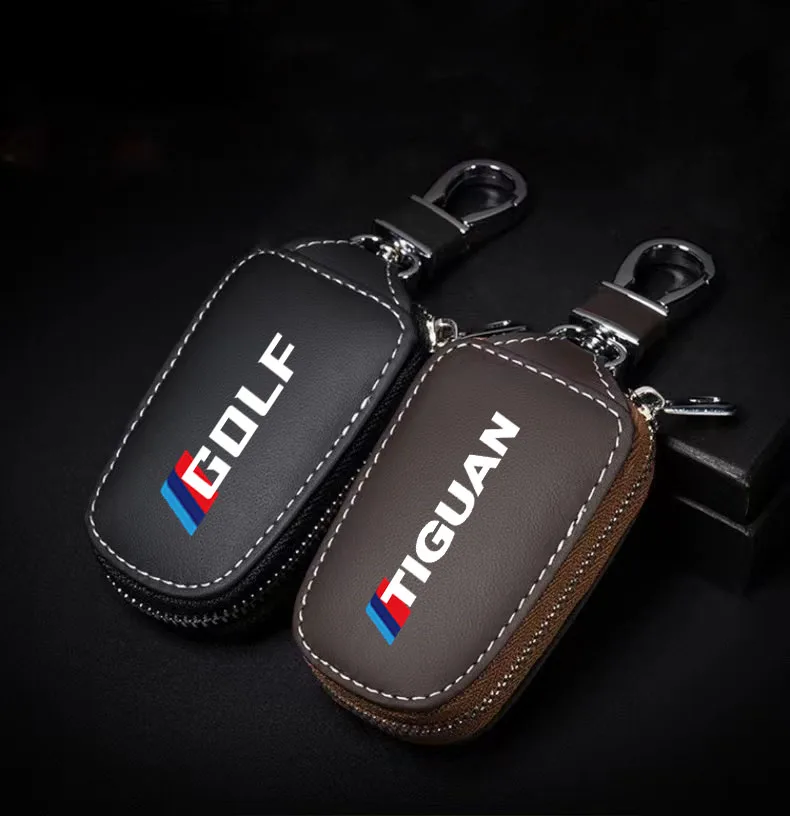 Leather Car Key Case Folding Remote Control Protect Cover For VW