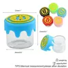 Clear Glass Jar with Silicone Lid, Bottle Slick Concentrate Tank, DIY Vials, Christmas Gift, 6ml, 3Pcs 6