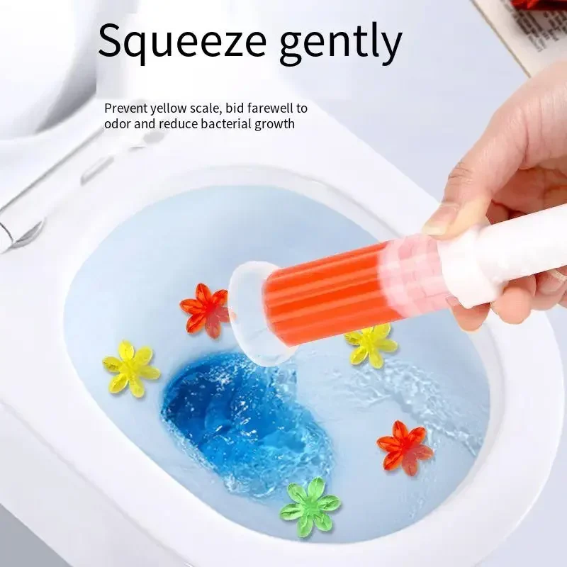 1Pc Toilet Cleaner Gel Fragrance Deodorant Air Freshener Aromatic Flower Needle Detergent Flower for Bathroom Cleaning