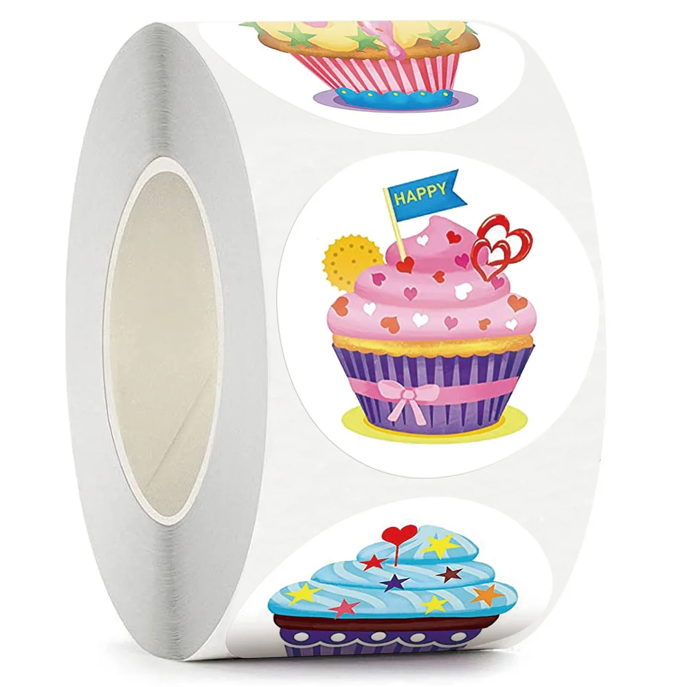 50–500 Stück runde Siegeletiketten, Aufkleber, Hochzeit, Party, Geburtstag, Geschenk, Dekoration, Etiketten, Cupcake, Schreibwaren, Aufkleber – Detail 6