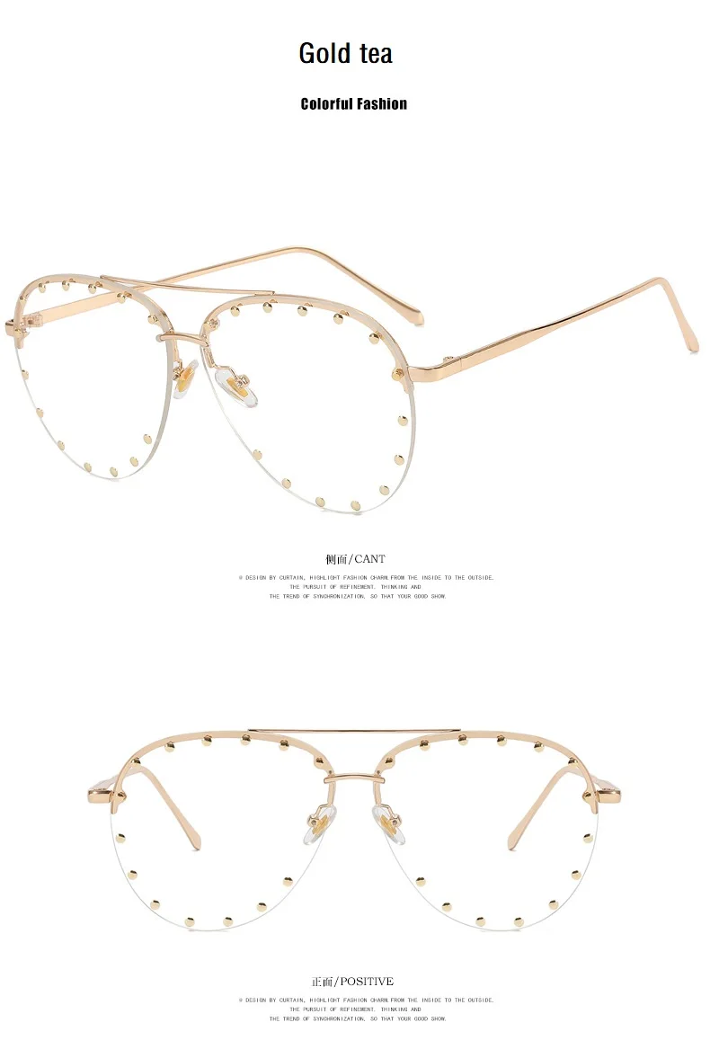 Occhiali da sole aviator donna oversize senza montatura rivetti_voghion.com