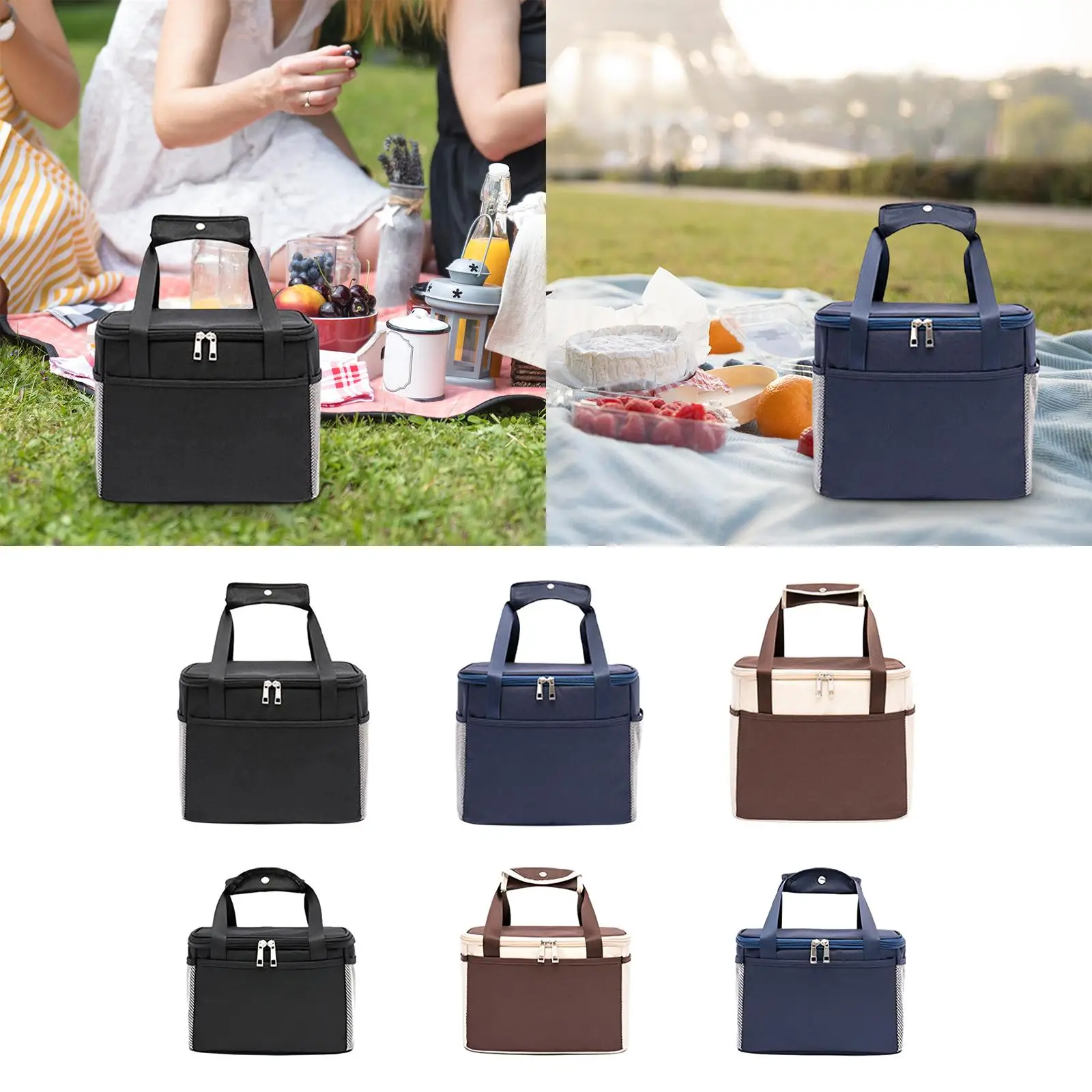 Insulated Cooler Bag Thickened Cookware Bag Tote Bag for Beach BBQ Office