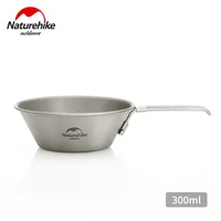 Naturehike Camping Beach Lightweight Titanium Flatware Set Folding Water Cup Mug Tableware Outdoor Cookware Dinner Bowl Cup Mug 2