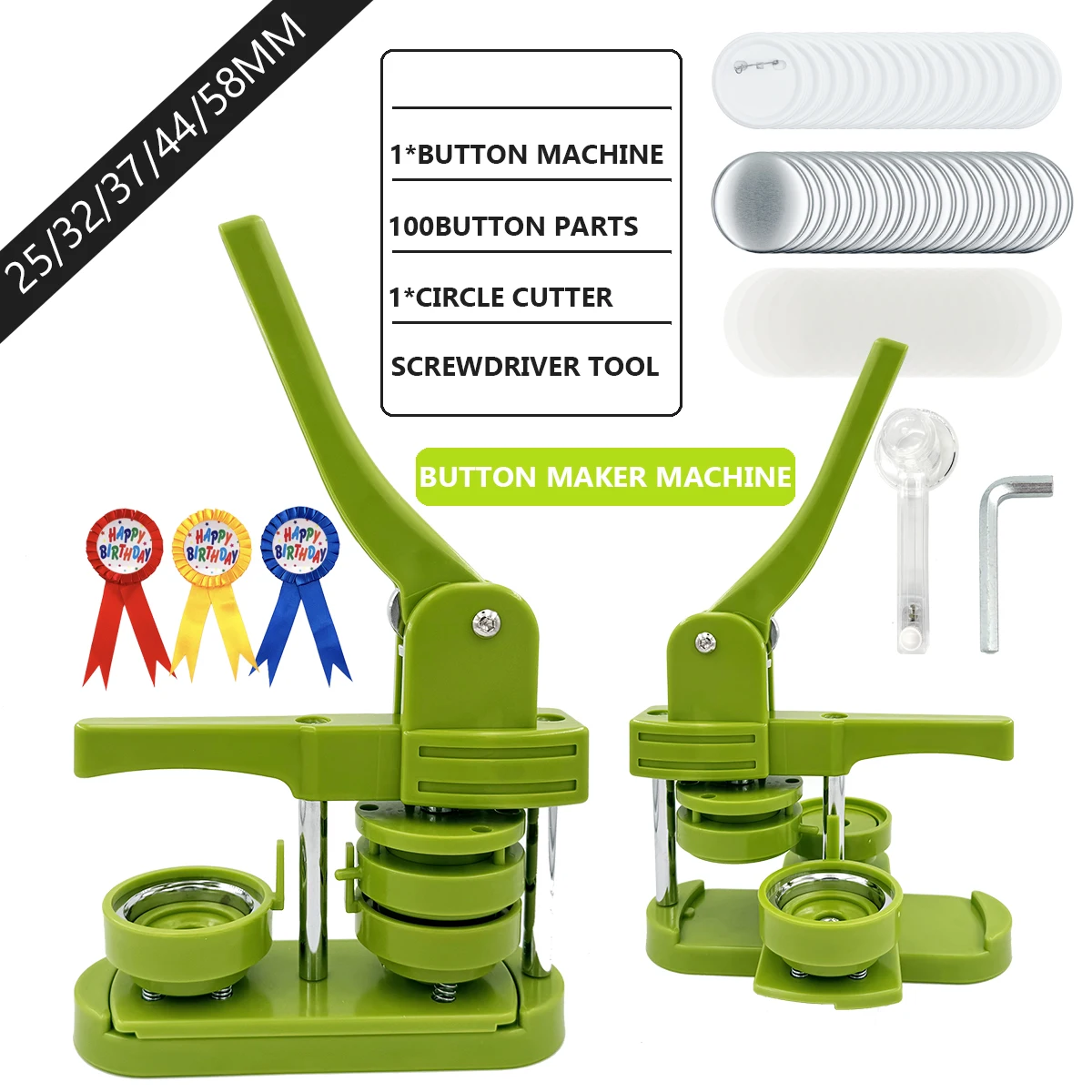 DIY Pin Badge Button Maker Machine 25mm 32mm 58mm Interchangeable Molds Press Punch Kit for Badge Making Supplies
