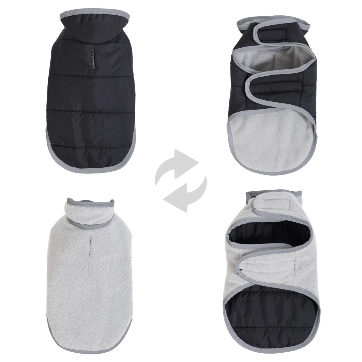 سترة عاكسة للحيوانات الأليفة مع فتحة مقود قابلة للعكس مقاومة للماء للكلاب الصغيرة والمتوسطة والقط سترة تشيهواهوا الدافئة لفصل الشتاء