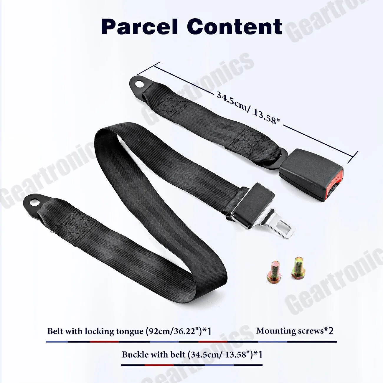 Extra Long 2 Point Lap Seat Belt For Motorhome Adjustable Safety Strap Black New: 3 - 5 Days Free Delivery Only UK