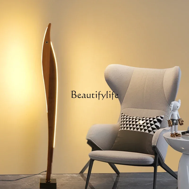 

Floor Lamp Simple Solid Wood Nordic Living Room Bedroom Vertical Bedside Lamp Corner Floor Ambience Light