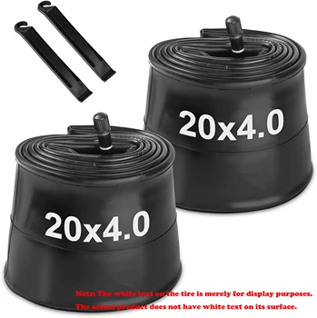 Set di 2 Camere d'Aria per Pneumatici Fat Bike 20x4.0, Gomma Butilica Premium, per Biciclette Elettriche e Snowbike, Valvola Schrader AV 32mm