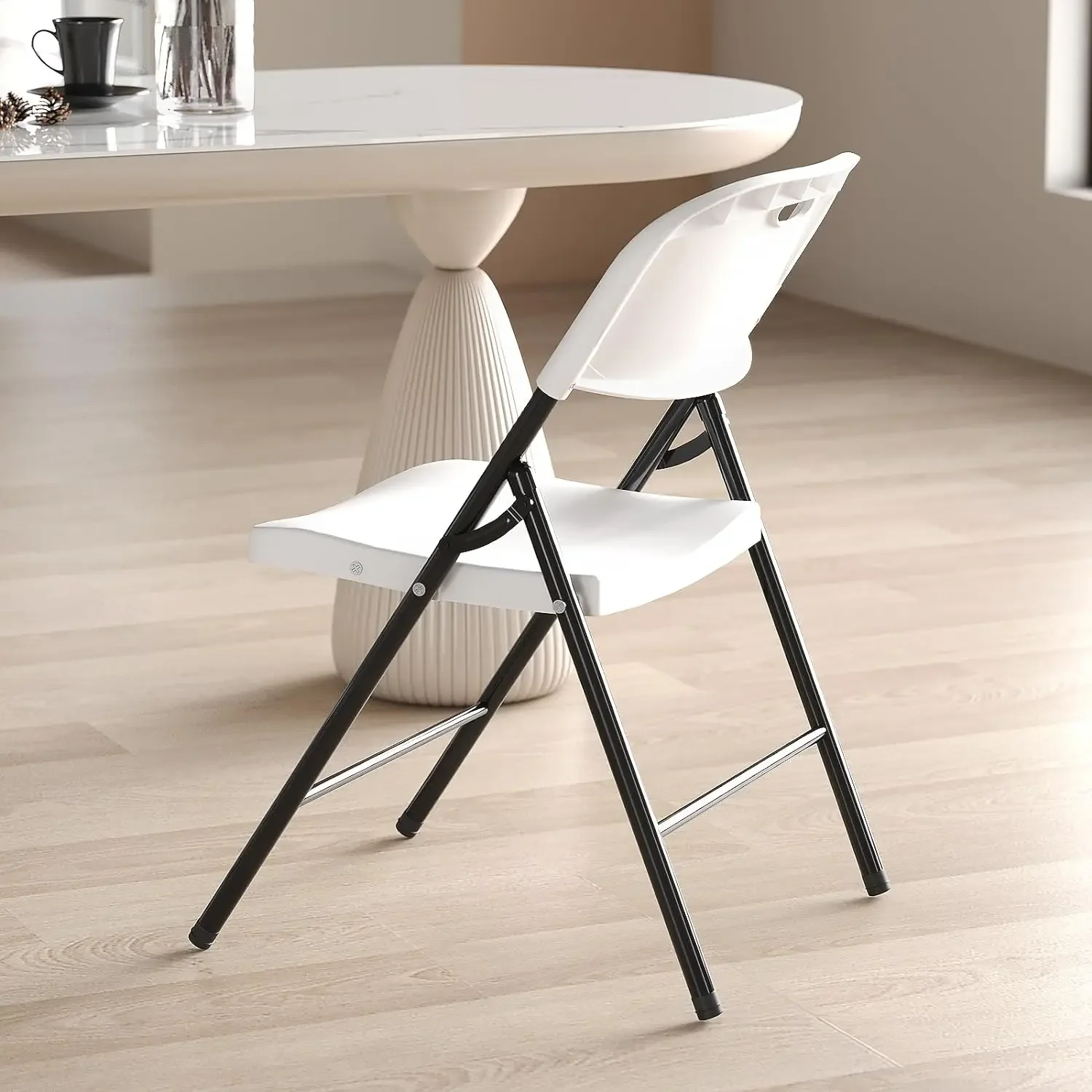Limit Heavy Duty Plastic Folding Chair with Reinforced Steel Frame for Indoor and Outdoor, Wedding, Party, Restaurant