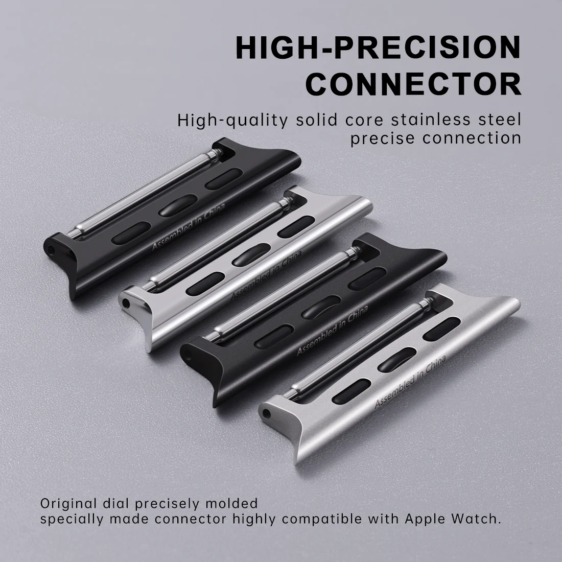 2pcs Stainless Steel Apple Watch Band Adapter Connector