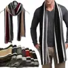 Casual Cashmere Men Striped Scarf Neck Warm Tassel Stole Winter Long Shawl Soft Thick Neck Wrap 3