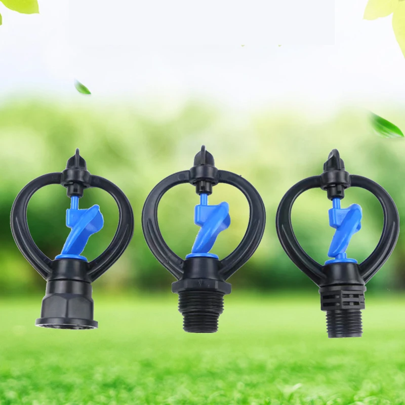 1PC 360 Degree Automatic Rotating Watering Irrigation Garden Lawn Rotating Sprinkler 1/2" 3/4" Male Thread Scattering Nozzle