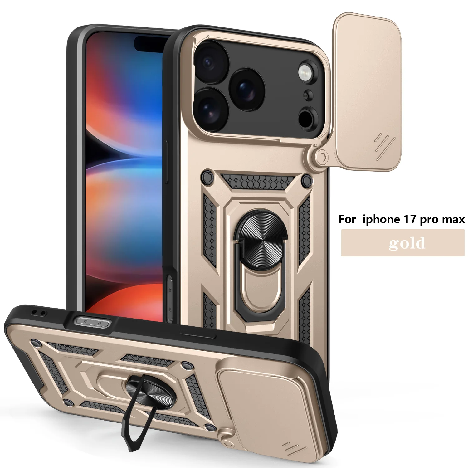 Luxurious Magnetic Holder Phone Case with Shockproof Armor Design