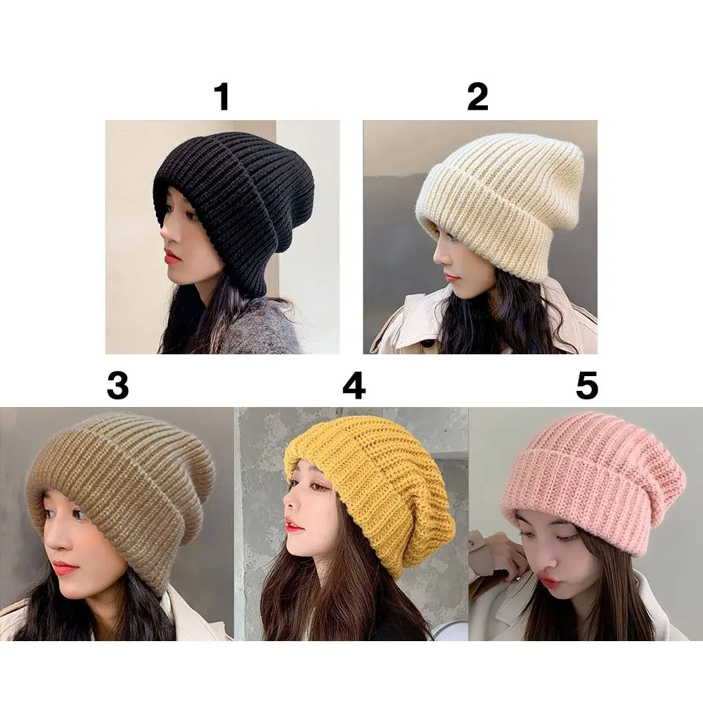 Solid Color Hip Hop Unisex Female Beanies Winter Warm Hats for Women Casual Stacking Knitted Bonnet Caps Men Hats