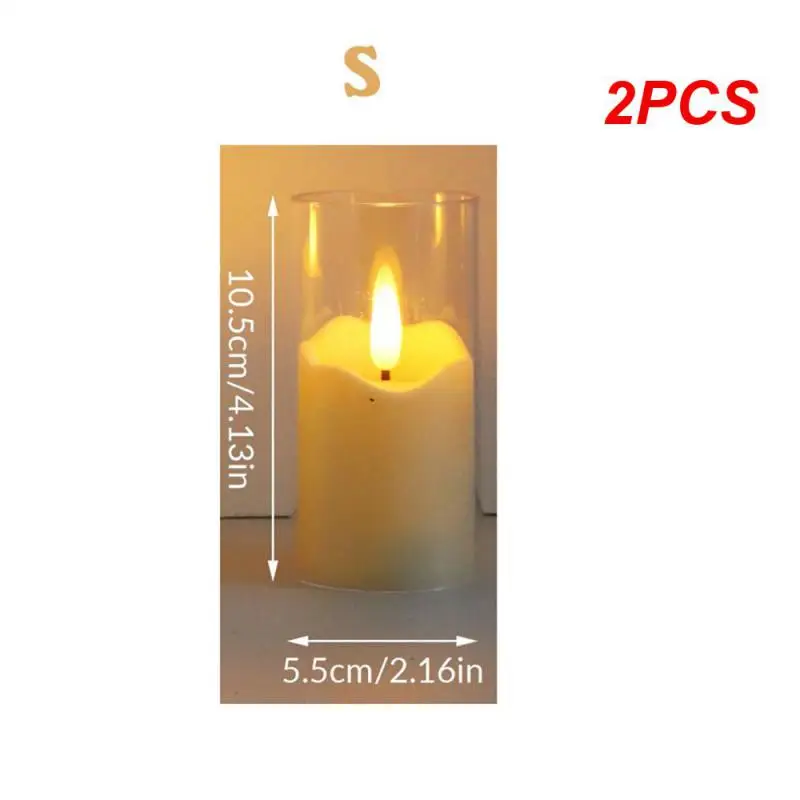 

2PCS Candle Light Attractive Creative Actual Unique Innovative Unique Gift Romantic Wedding Atmosphere Electronic Candle Light