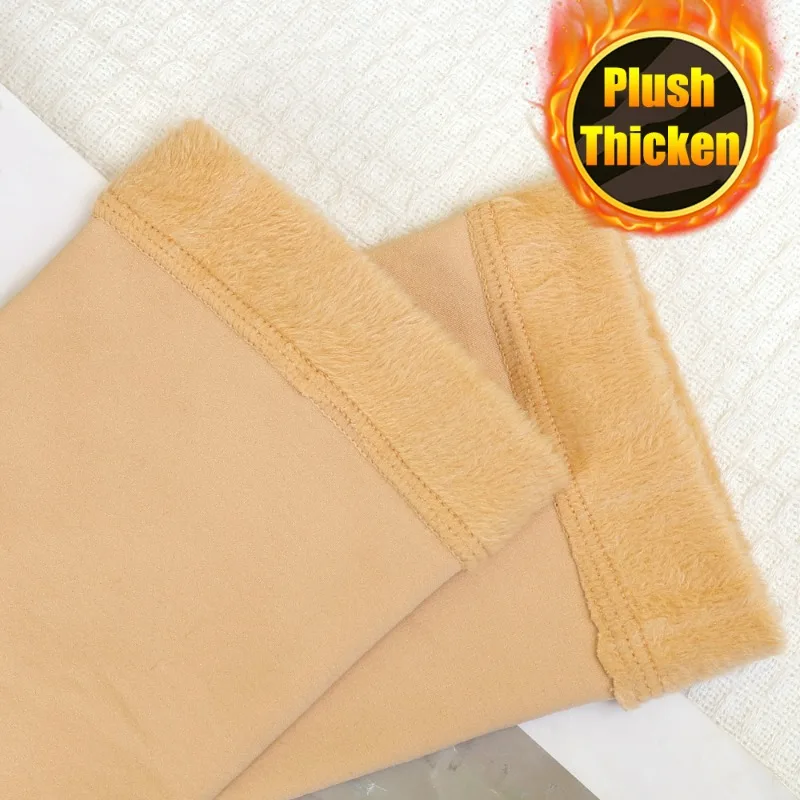 1pair Winter Warm Leg Covers Thicken Plush Lined Joint Protection Leg Warmers Women Anti-cold Arthritis Pain Release Knee Socks