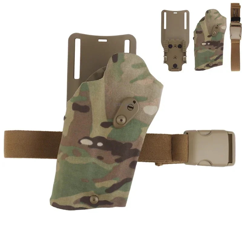 Pistol Holster Tactical Gun Airsoft Hunting P320 Belt Waist QLS Quick Mount Adapter Leg Shroud Drop