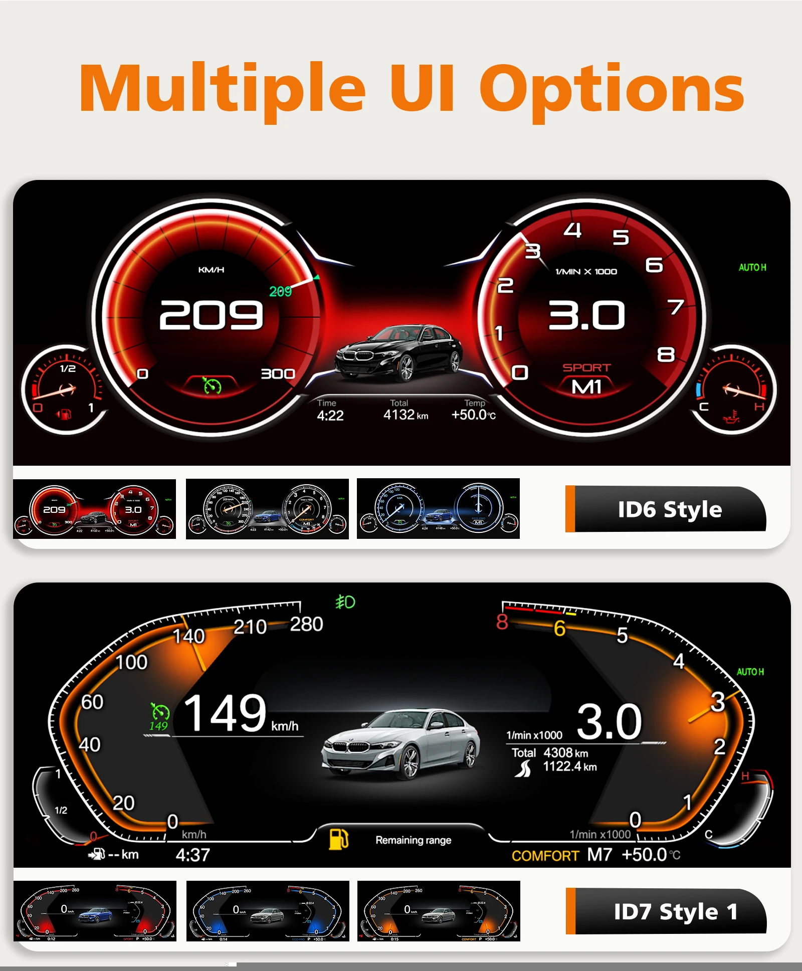 Panel de Instrumentos Digital para Automóvil Hizpo para BMW Serie 3 E90 E91 E92 E93 2005-2012, Panel LCD, Velocímetro, Linux 4