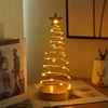Christmas Lights Tree Fairy Lamp Artificial Tree Metal Spiral with Lighting Holiday for Bedroom, Living room Home Decoration 4