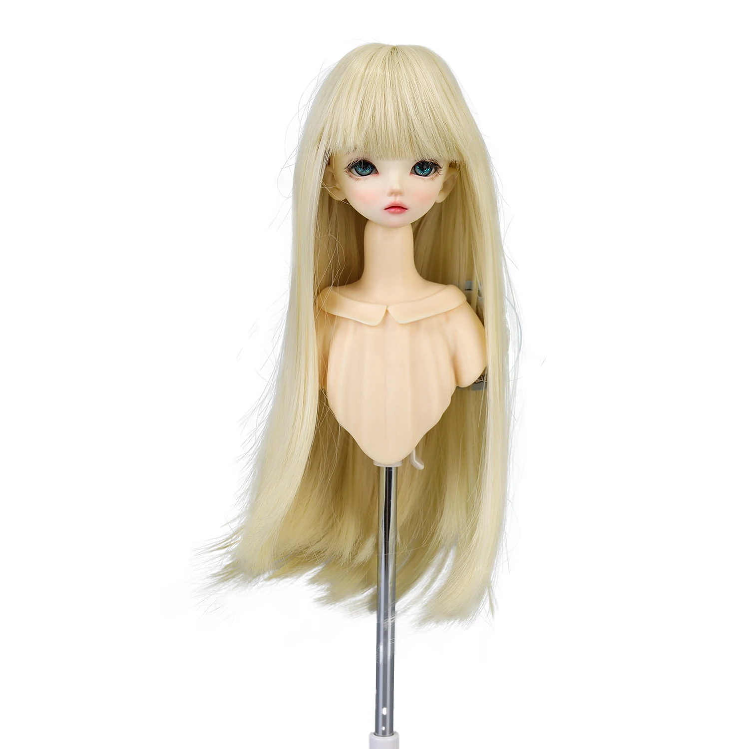 

Aidolla 1/4 1/6 BJD Doll Wig Long Straight Bangs Hair Doll Accessories Natural Color DIY BJD Wig High Temperature Fiber Wig