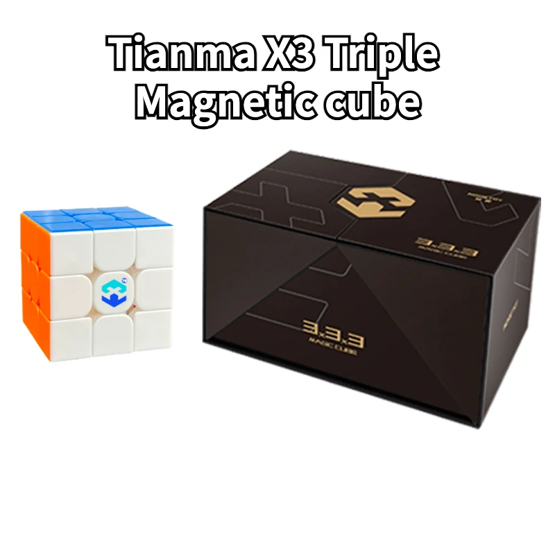 

[Funcube] Tianma X3 Triple Magnetic cube tianma Super Magnetic 3x3 Magic Speed Cube Professional Cubo Magico Puzzle Toy For Kid