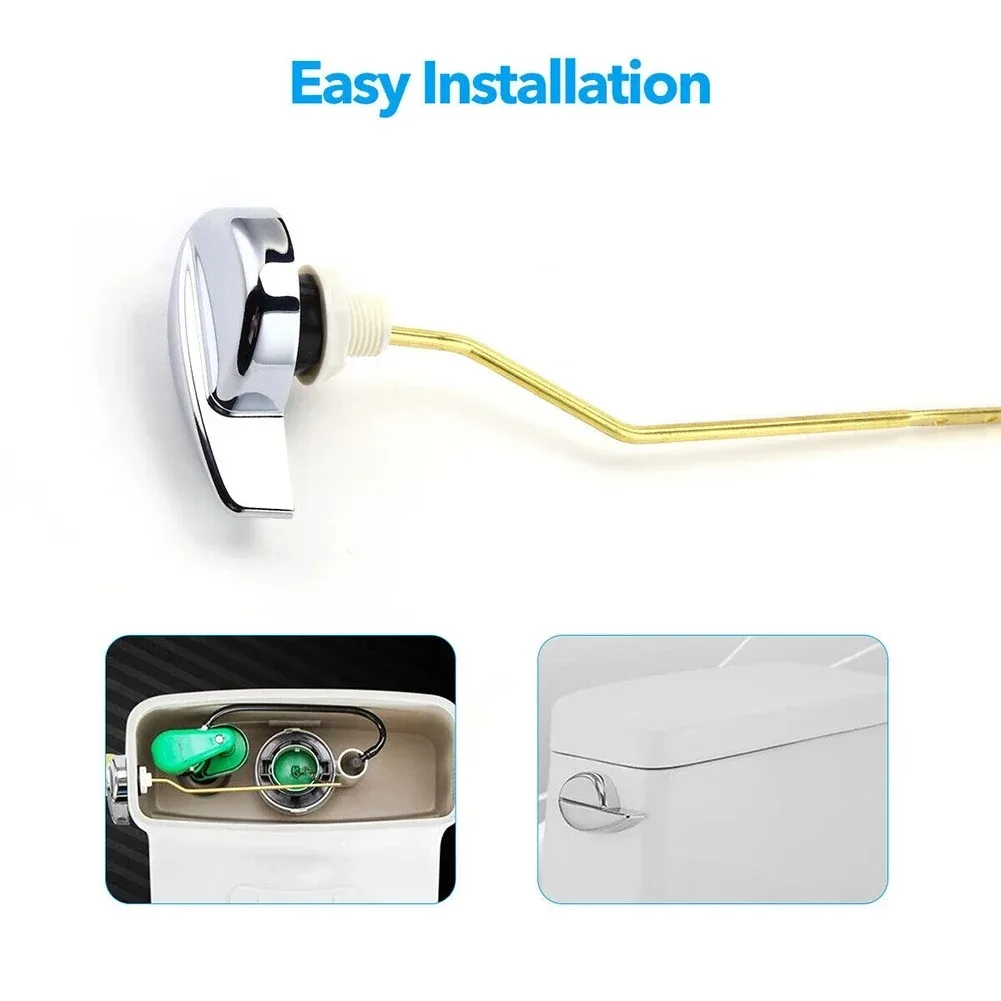 1Pc Universal Toilet Tank Flush Lever Chrome Finish Toilet Lever Handle Bathroom Accessories
