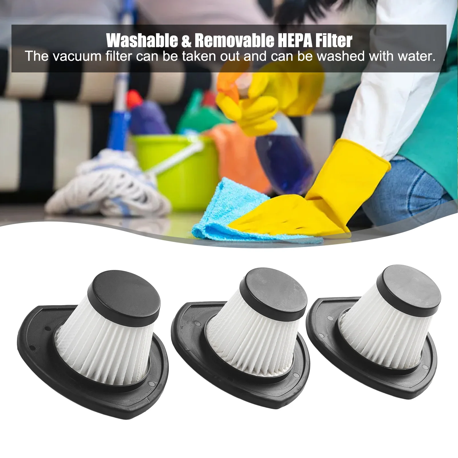 

3pcs Filter For R-6053 Handheld Car Cordless Vacuum Cleaner Replacement Sweeping Parts Household Sweeper Cleaning Tool Replace