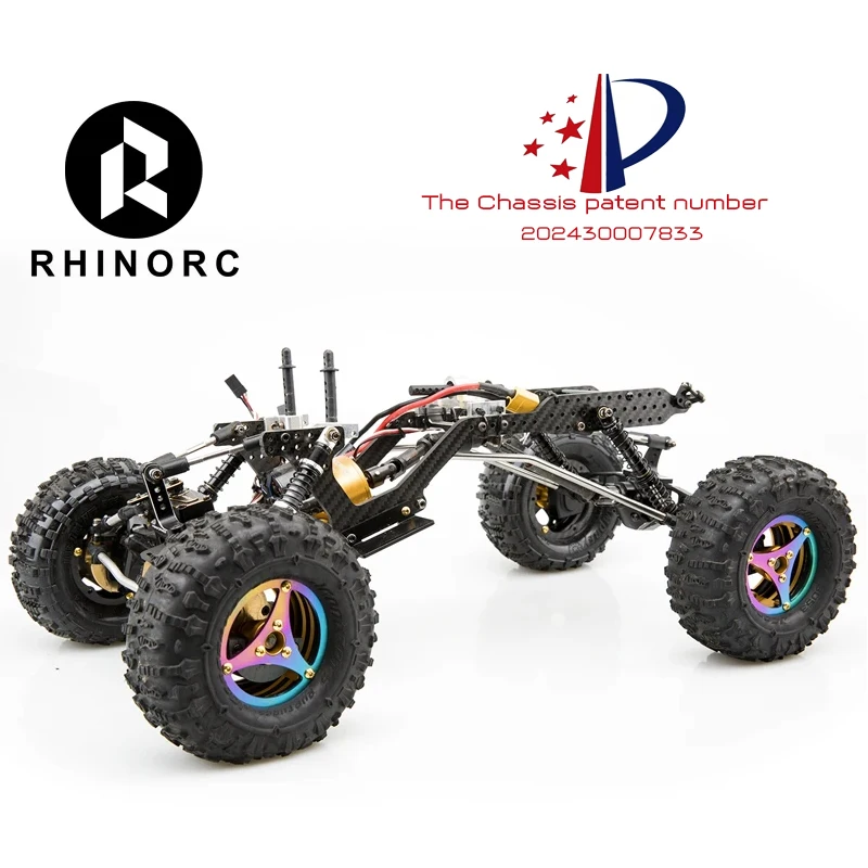 RhinoRC YUE LCG 스포티 RC 크롤러 섀시 풀 키트, 카프라 액슬 드라이버 샤프트 기어 박스 포함