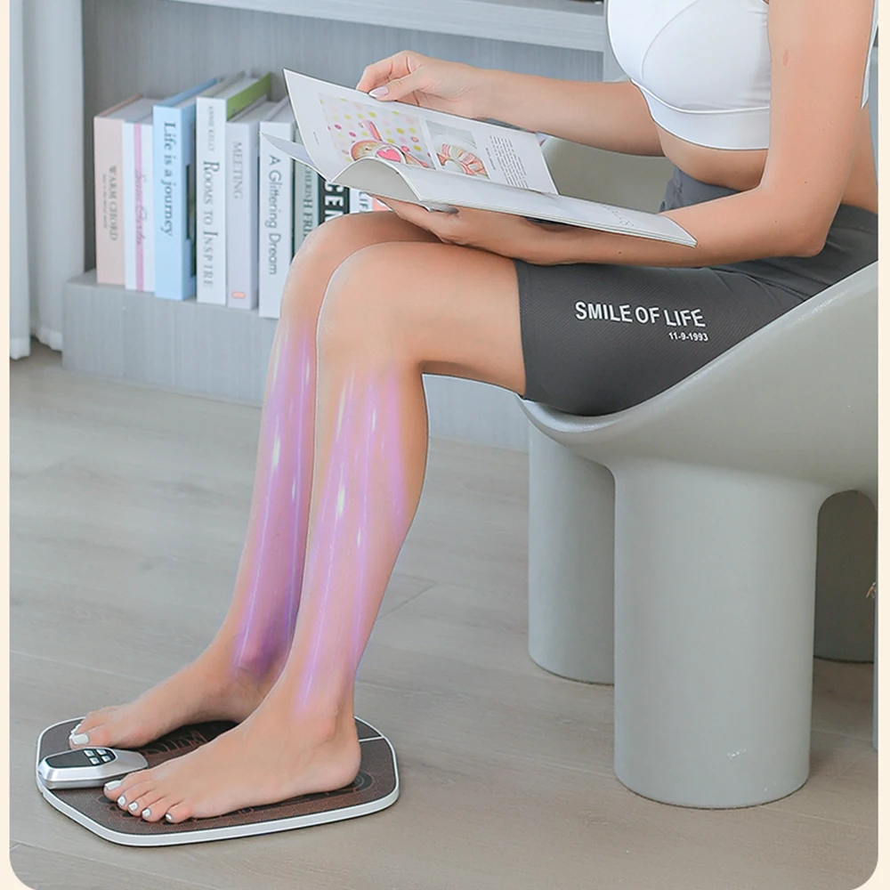 TENS Foot Muscle Electrostimulator Massager Pad Mat 8-Mode Relaxation Treatment