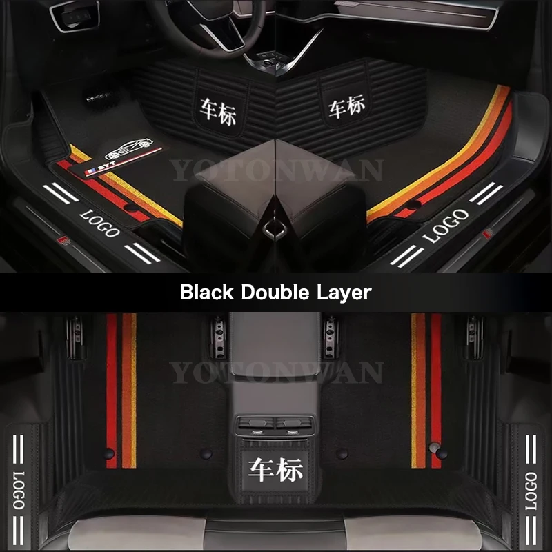 100% Custom Leather Salon Logo 7D Tappetini Per Auto Per Toyota Lada Renault Kia Volkswage Honda Bmw Benz Car Carpet Car-Styling