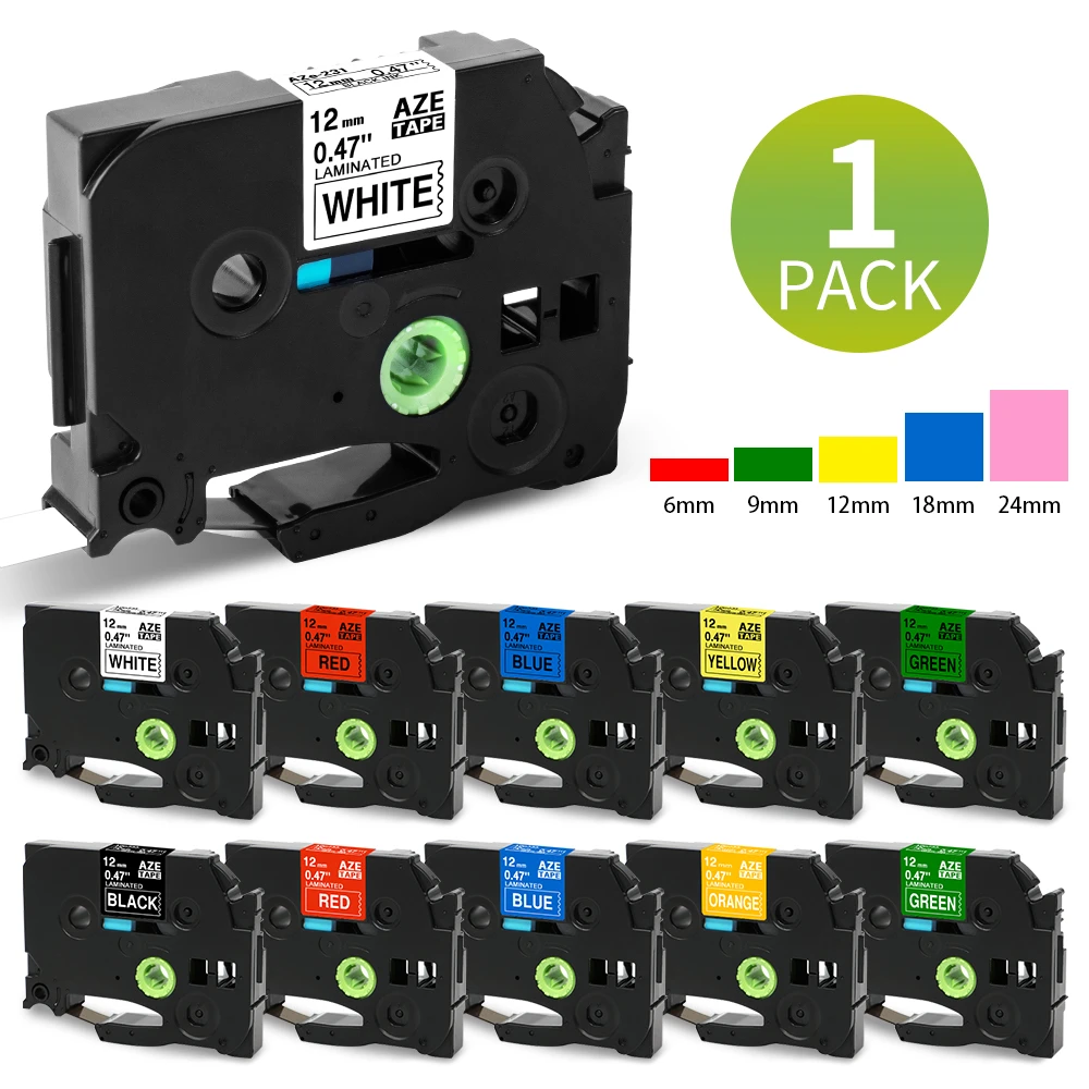 Markurlife 1pcs TZe-231 TZ-231L1 Label Tape Compatible for TZ-231 TZ-631  Laminated Label Tape for Brother P-TOUCH Label Marker