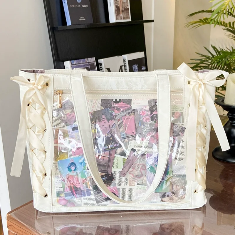 Nuovo versatile nastro di moda Itabag grande capacità verde grande cibo anime borsa di miglio borsa tote a spalla quotidiana - immagine 4