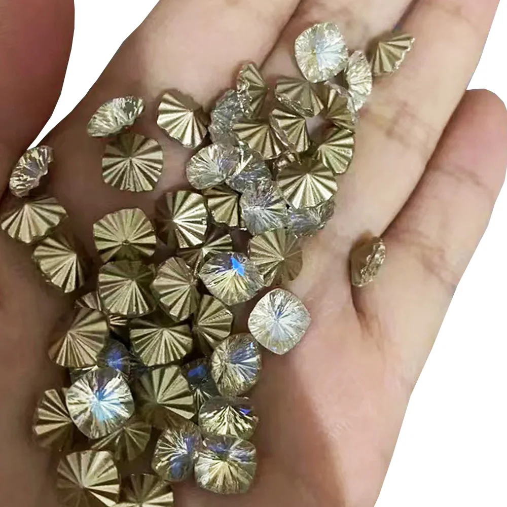 

20Pcs Fat Square Crystal Nail Rhinestones K9 Pointed Bottom Nails Parts Decorations AB Pink Shinny Nails Charm 8mm Accessories