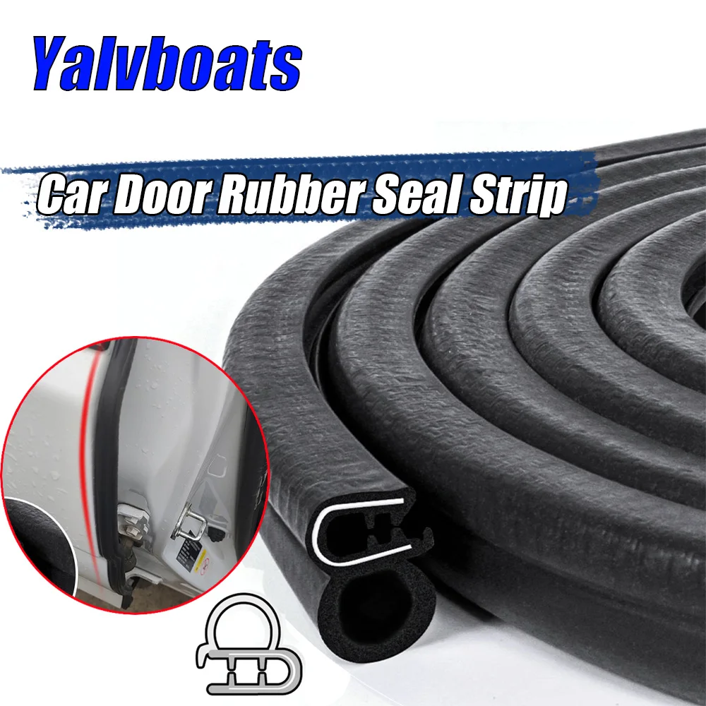 

1/2/5m Car Door Rubber Seal Strip Universal Soundproof Sealing Strip with Side PVC Bulb Door Boat Home Sealant for Honda for BMW