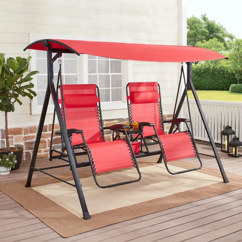 Zero-Gravity Steel Porch Swing, Multiple Colors 6