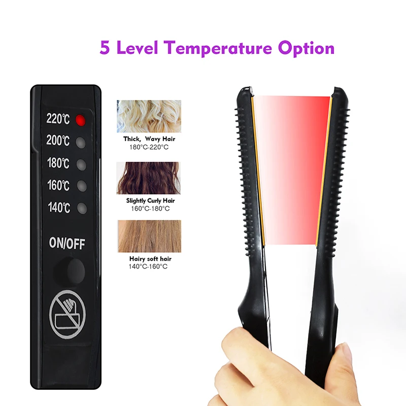 2 In 1 Hair Straightener Hair Curler Professional Ceramic Flat Iron For Short Hair Women And Men Beard Straightener 3