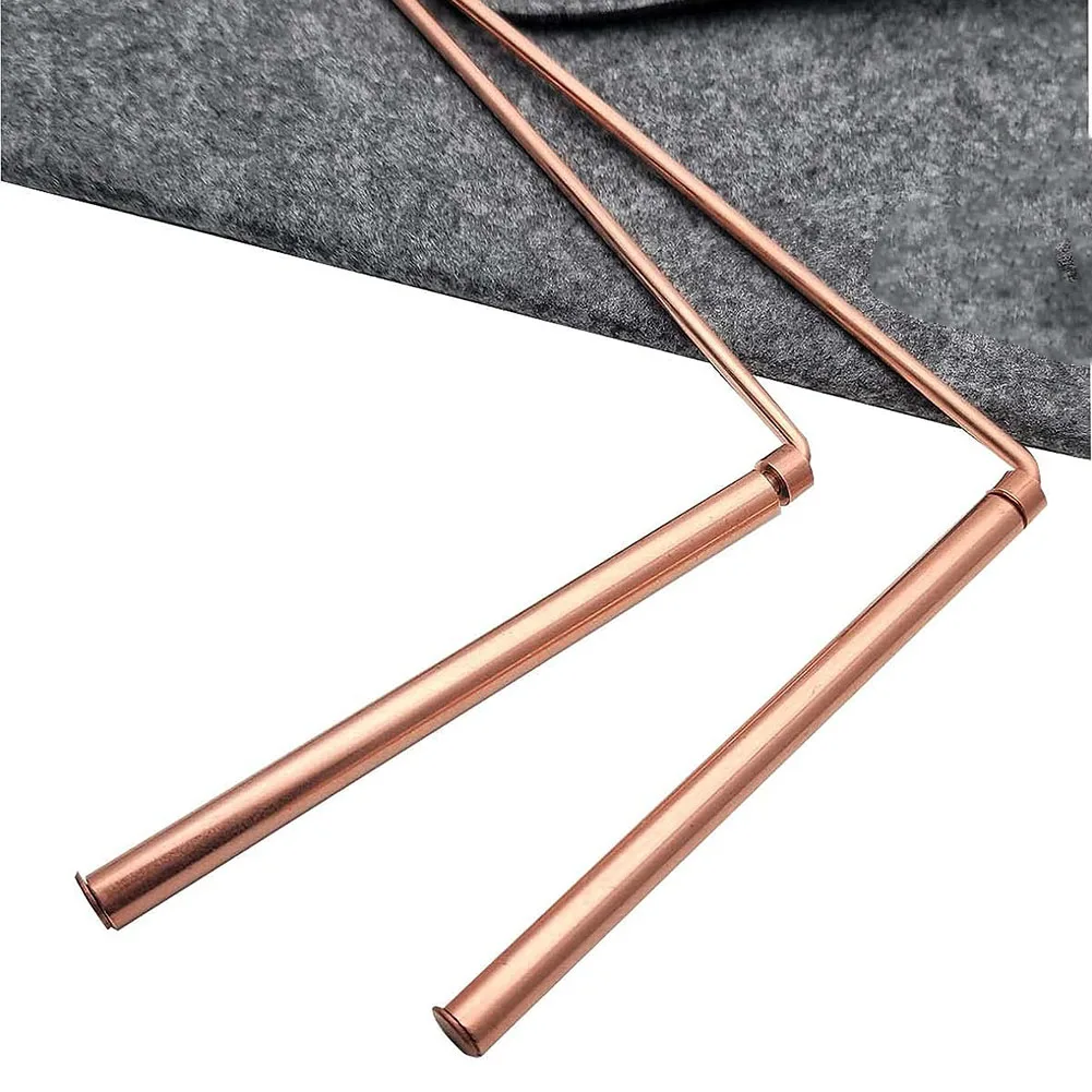 

2pcs 99.9%Pure Copper Metal Detector Rod Flexible Water Witching Portable Dragon Seeking Detachable Tool Dowsing Rod