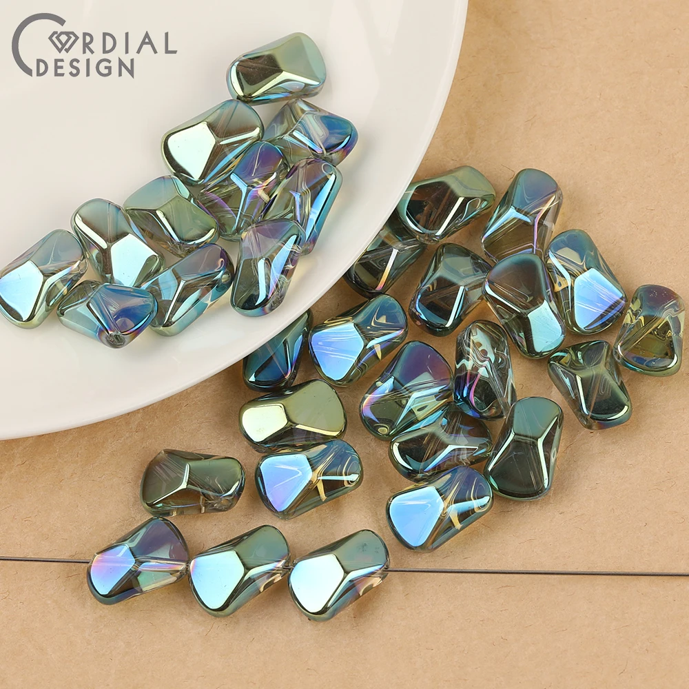 Cordial Design 10*16MM 200pcs Hand Made/DIY Glass Bead/Beads Making/Aurora Effect/Irregular Shape/Jewelry Findings & Components - cordial