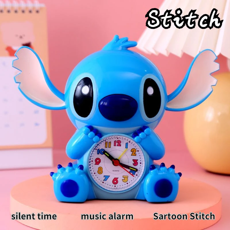 Réveil de dessin animé Disney Stitch pour garçons et filles, horloge de  bureau de chevet, horloge d'heure silencieuse, personnalité mignonne, mode,  décoration de la maison, cadeaux - AliExpress